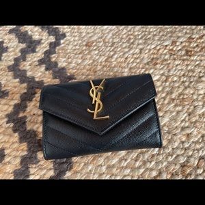Black & Gold Small Monogramme Envelope Wallet
